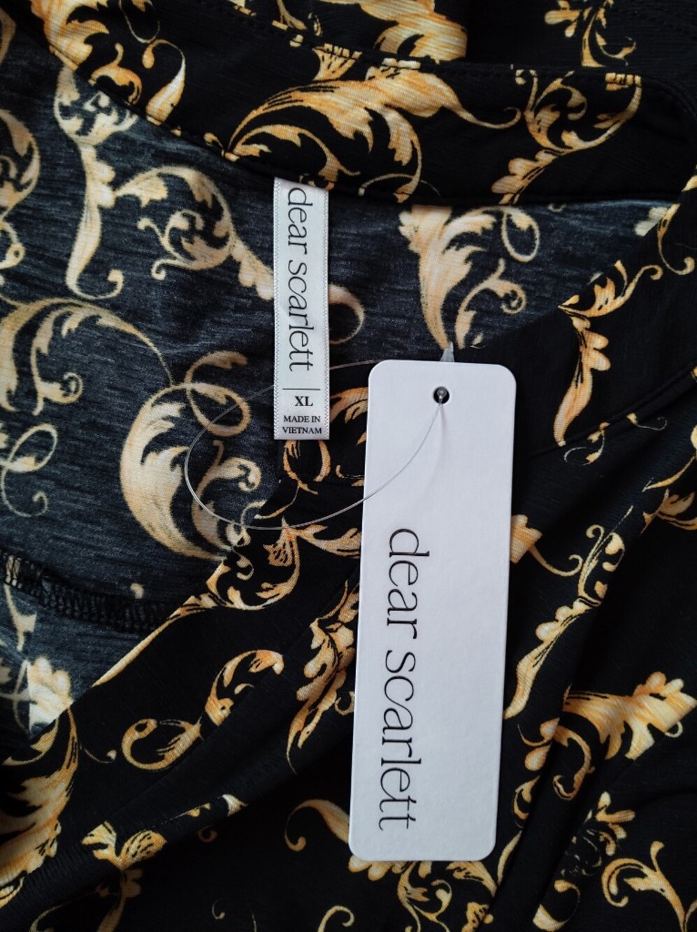 Dear Scarlett Black & Gold Baroque Tunic Top - Picture 10 of 11